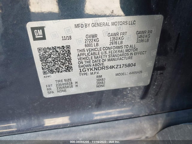 Cadillac XT5 LUXURY 2019 1GYKNDRS4KZ175804 Image 9