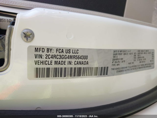 2C4RC3GG4MR564300 Chrysler Pacifica Limited Awd