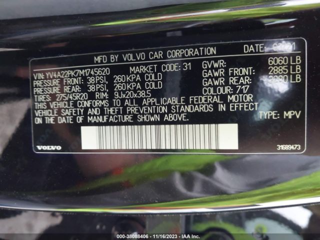 YV4A22PK7M1745620 Volvo Xc90 T6 Momentum 7 Passenger