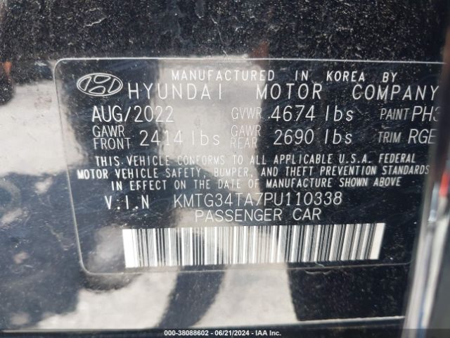KMTG34TA7PU110338 Genesis G70 2.0t Rwd