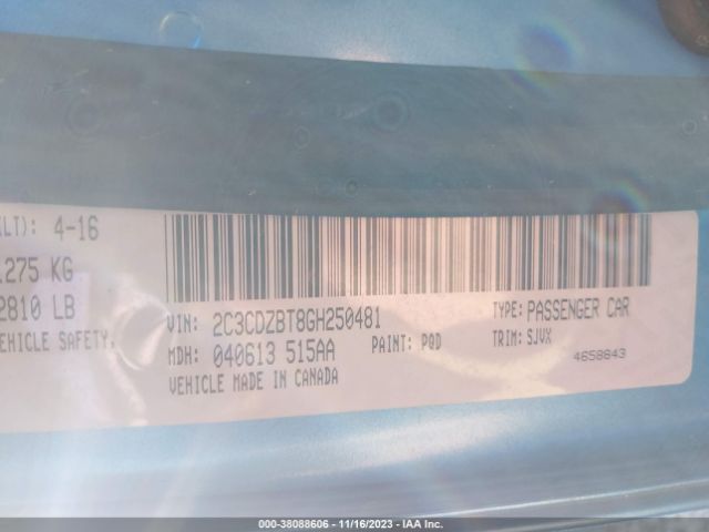 2C3CDZBT8GH250481 Dodge Challenger R/t Plus Shaker