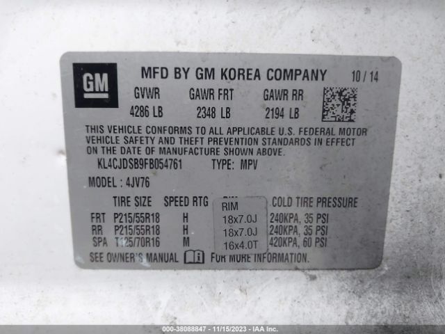 KL4CJDSB9FB054761 Buick Encore Premium