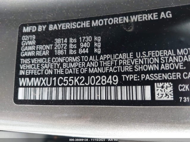 2019 MINI HARDTOP WMWXU1C55K2J02849 Photo 8