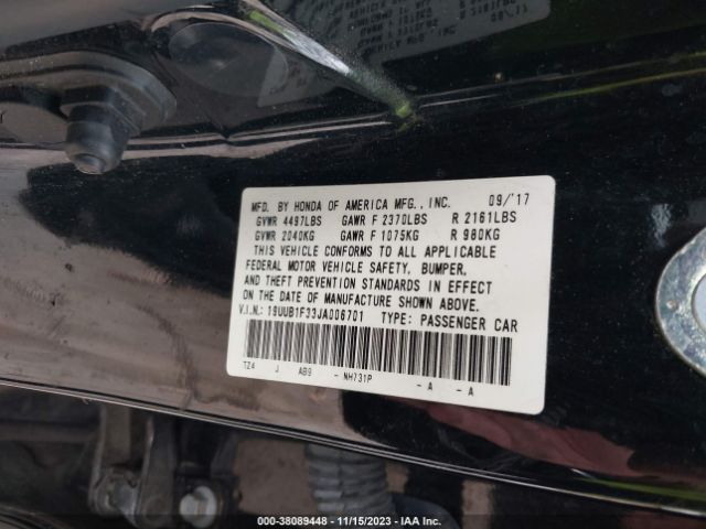 19UUB1F33JA006701 Acura TLX