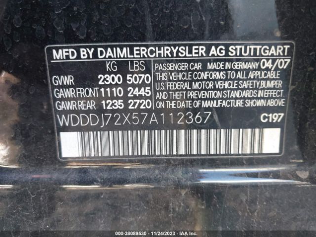 2007 MERCEDES-BENZ CLS-CLASS WDDDJ72X57A112367 Photo 8