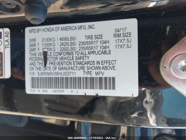 5J6RW5H35HL003711 Honda CR-V LX