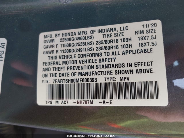 Honda Cr-v Hybrid Ex-l 2021 7FART6H80ME000393 Image 9