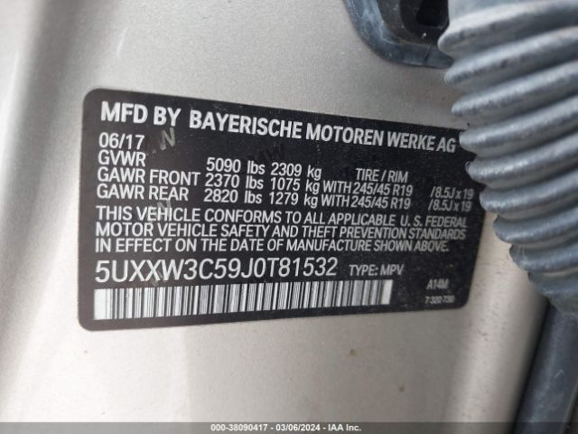 5UXXW3C59J0T81532 BMW X4 Xdrive28i