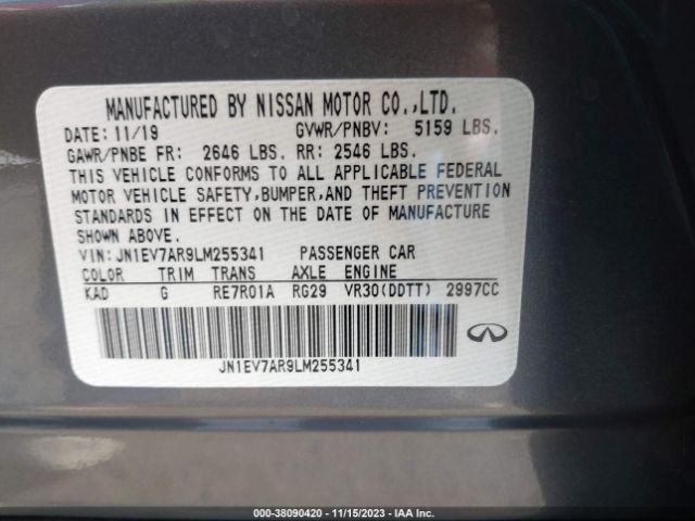 JN1EV7AR9LM255341 Infiniti Q50 Edition 30 Awd