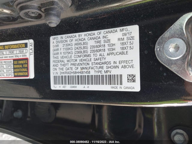 Honda CR-V EX 2017 2HKRW2H58HH681458 Image 9