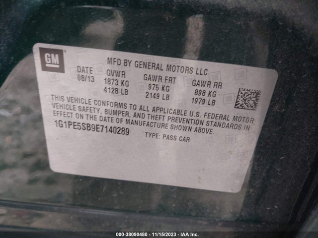 Chevrolet Cruze 2lt Auto 2014 1G1PE5SB9E7140289 Image 9