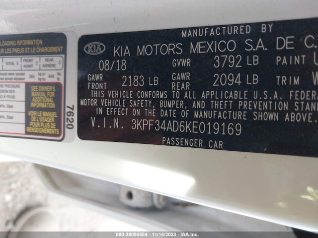 KIA FORTE S 2019 3KPF34AD6KE019169 Image 9