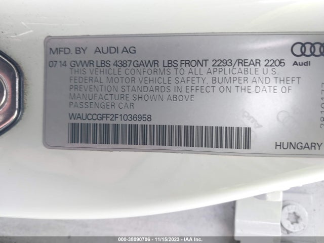 WAUCCGFF2F1036958 Audi A3 1.8t Premium