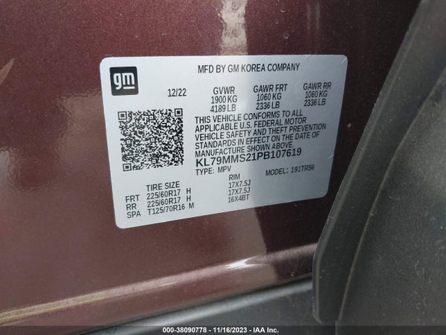 Chevrolet Trailblazer Fwd Ls 2023 KL79MMS21PB107619 Image 9