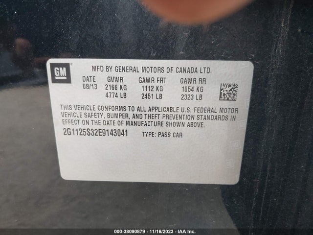 Chevrolet Impala 2lt 2014 2G1125S32E9143041 Image 9