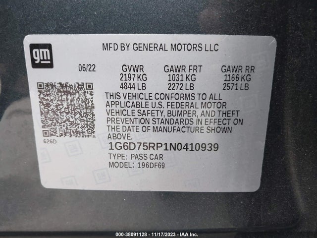 1G6D75RP1N0410939 Cadillac Ct4-v V-series Blackwing