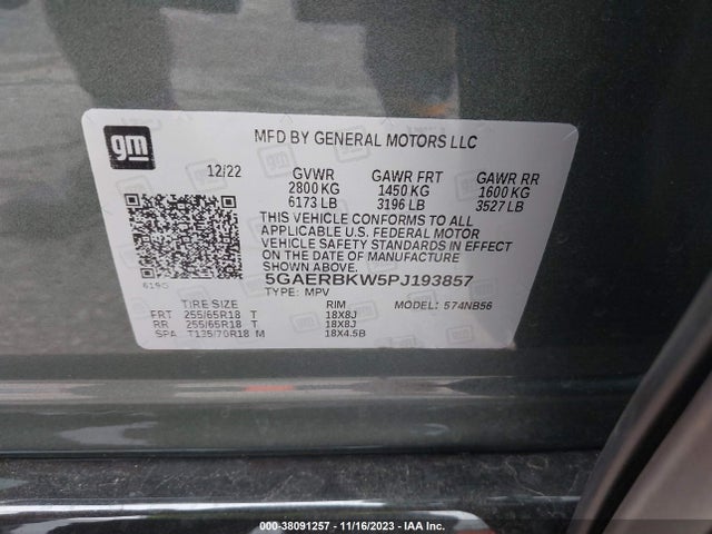 2023 BUICK ENCLAVE ESSENCE FWD VIN: 5GAERBKW5PJ193857