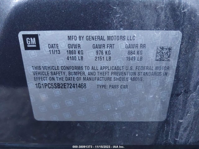 Chevrolet Cruze 1lt Auto 2014 1G1PC5SB2E7241468 Image 9