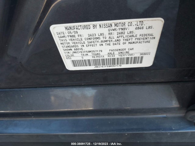2009 INFINITI G37 SEDAN JNKCV61F59M357179 Photo 8