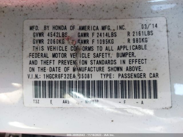 1HGCR6F32EA005081 Honda ACCORD HYBRID
