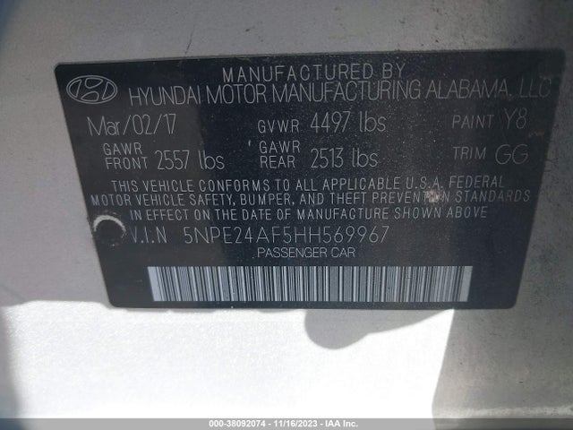Hyundai Sonata 2017 5NPE24AF5HH569967 Image 9