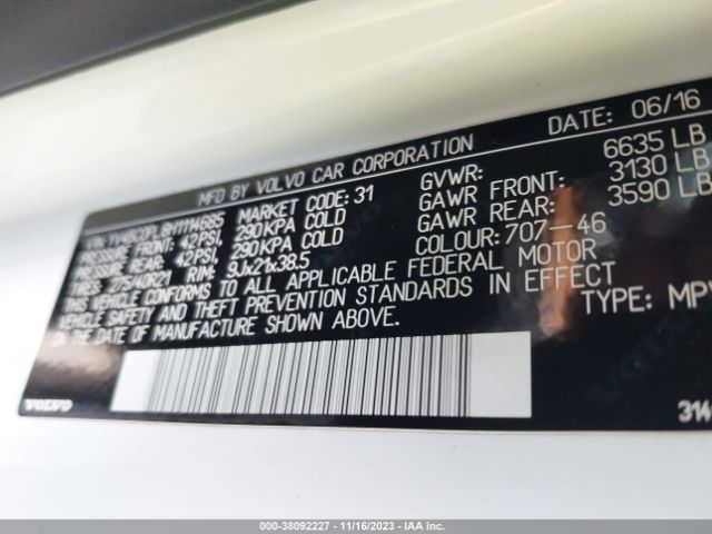 2017 VOLVO XC90 HYBRID YV4BC0PL8H1114685 Photo 8