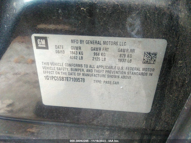 Chevrolet Cruze 1lt Auto 2014 1G1PC5SB7E7109578 Image 9