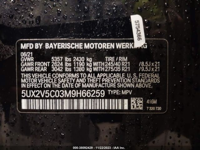 5UX2V5C03M9H66259 BMW X4 M40i
