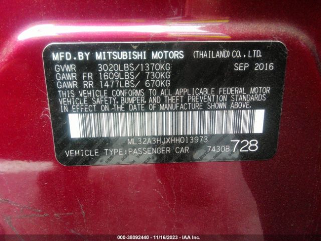 ML32A3HJXHH013973 Mitsubishi MIRAGE ES
