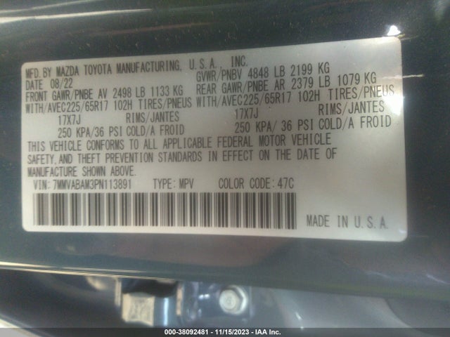 2023 MAZDA CX-50 2.5 S SELECT VIN: 7MMVABAM3PN113891