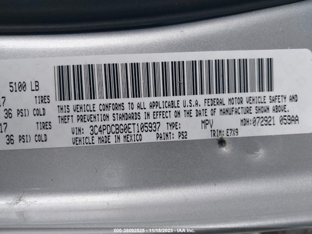 Dodge Journey Sxt 2014 3C4PDCBG0ET105937 Image 9
