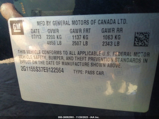 Chevrolet IMPALA 2LZ 2014 2G1155S37E9122564 Image 9