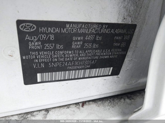 Hyundai SONATA SE 2019 5NPE24AF1KH730547 Image 9