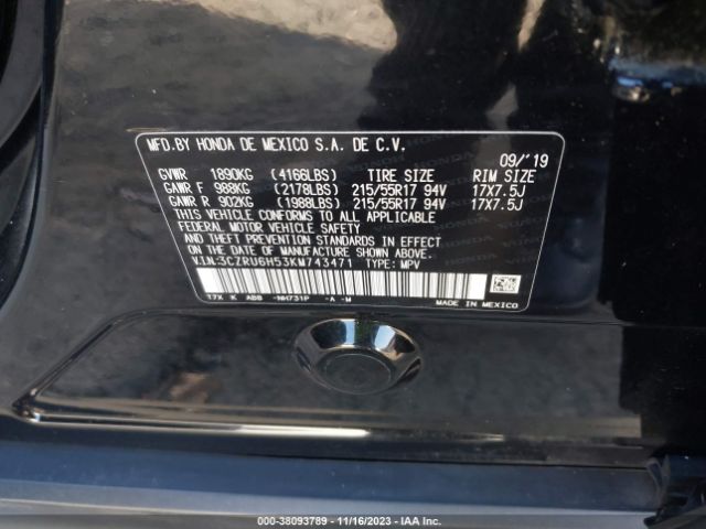 3CZRU6H53KM743471 Honda HR-V EX