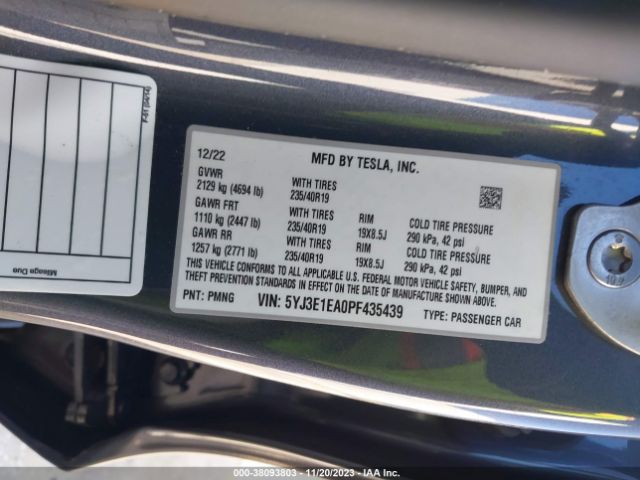 5YJ3E1EA0PF435439 Tesla Model 3 Rear-wheel Drive
