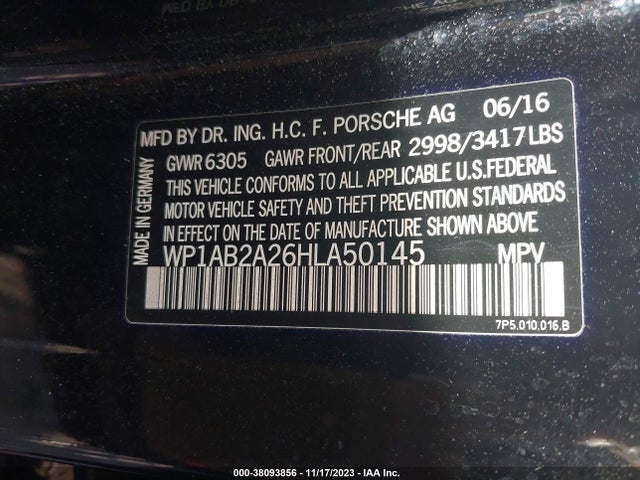 2017 PORSCHE CAYENNE WP1AB2A26HLA50145 Photo 8