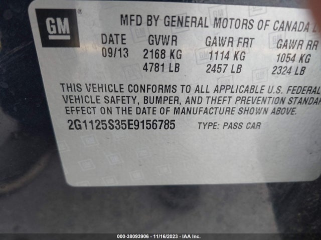 Chevrolet Impala 2lt 2014 2G1125S35E9156785 Image 9