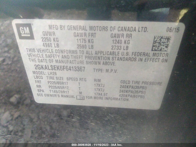 GMC Terrain Slt-1 2015 2GKALSEK6F6413367 Image 9