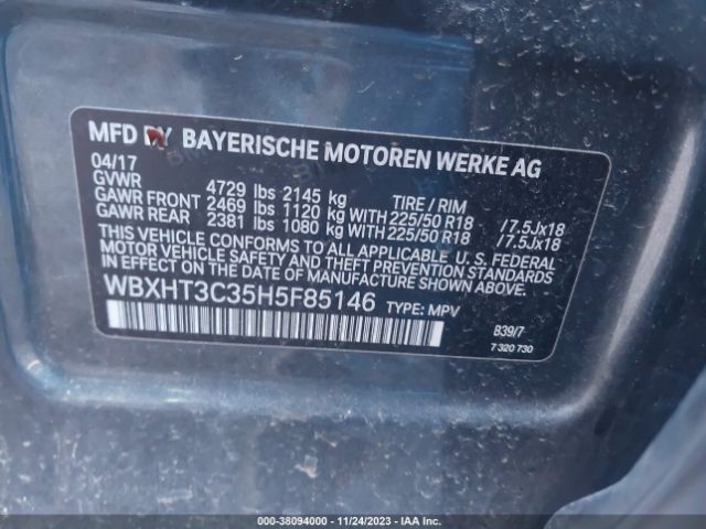WBXHT3C35H5F85146 BMW X1 Xdrive28i