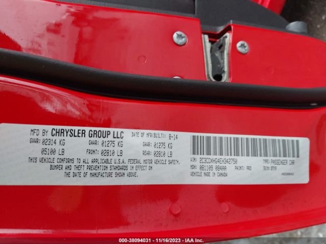 2C3CDXHG4EH342750 Dodge Charger Sxt
