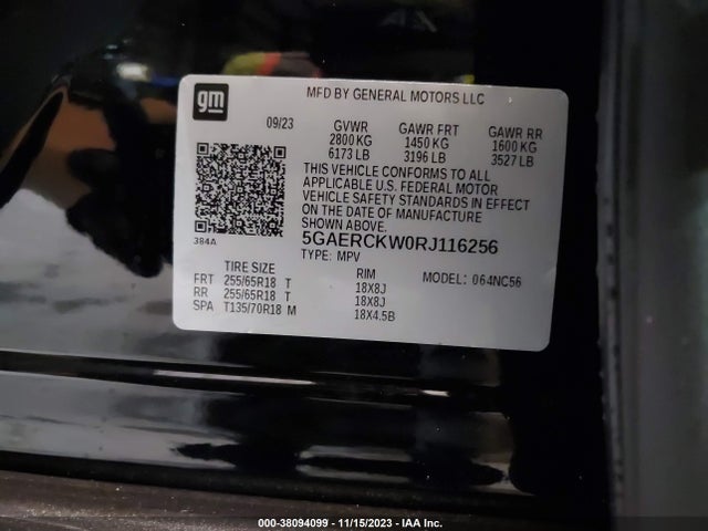 5GAERCKW0RJ116256 Buick Enclave Premium
