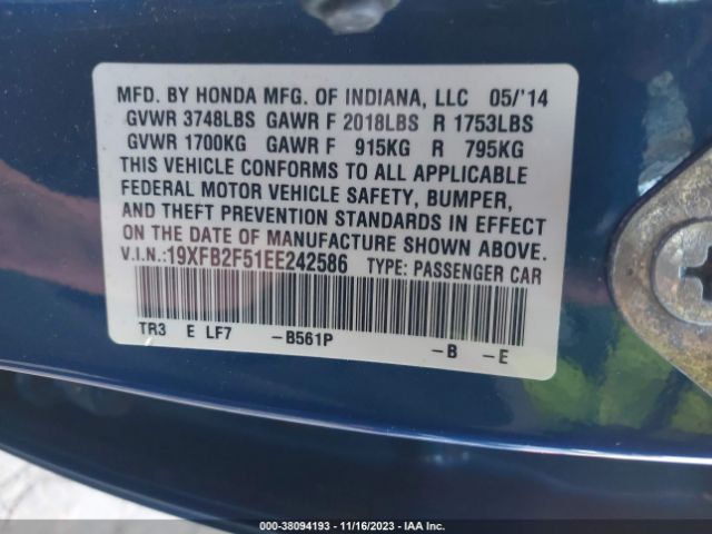 19XFB2F51EE242586 Honda Civic Lx