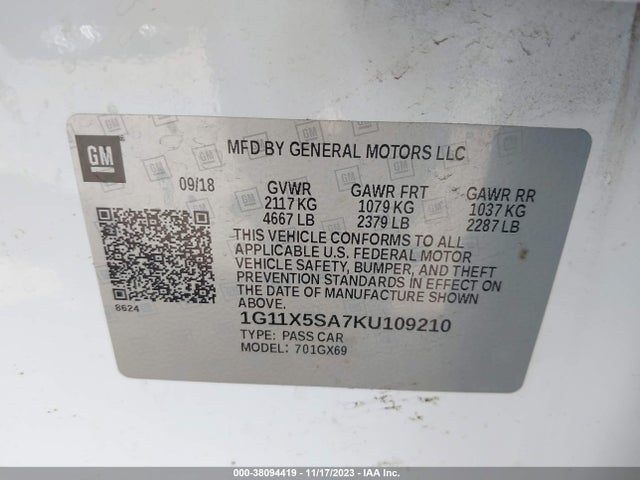 Chevrolet IMPALA LS 2019 1G11X5SA7KU109210 Image 9