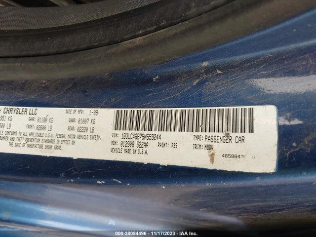 2009 DODGE AVENGER SXT/SE VIN: 1B3LC46B79N559244