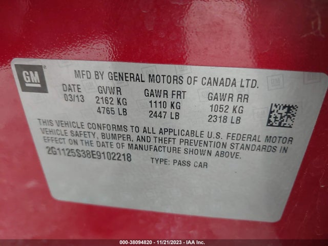 Chevrolet lfx 2014 2G1125S38E9102218 Image 25