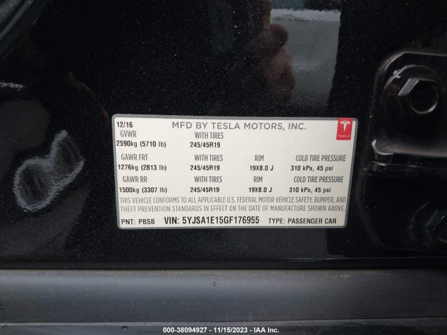 5YJSA1E15GF176955 Tesla Model S 70 Kwh