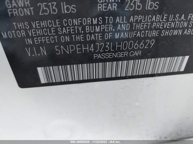 Hyundai Sonata Limited 2020 5NPEH4J23LH006629 Image 9