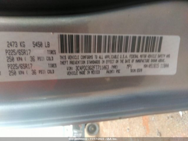 3C4PDCBG2FT711063 Dodge Journey Sxt