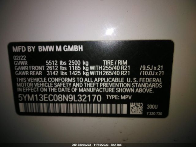 5YM13EC08N9L32170 BMW X3 M