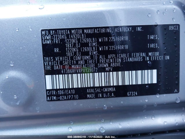 2023 TOYOTA RAV4 XLE PREMIUM HYBRID VIN: 4T3B6RFVXPU139072